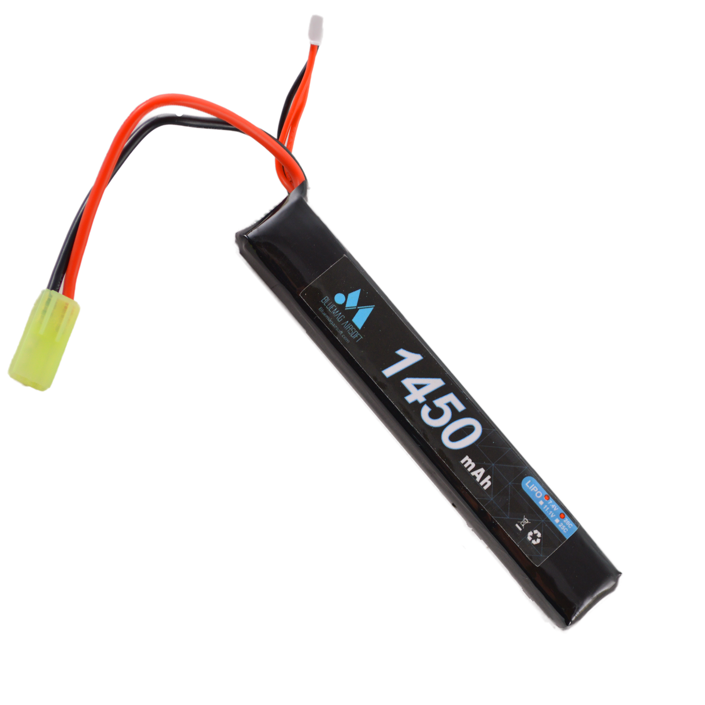 BlueMag Airsoft Stick Type 7.4v 1450mAh 20C Lipo, Small Tamiya