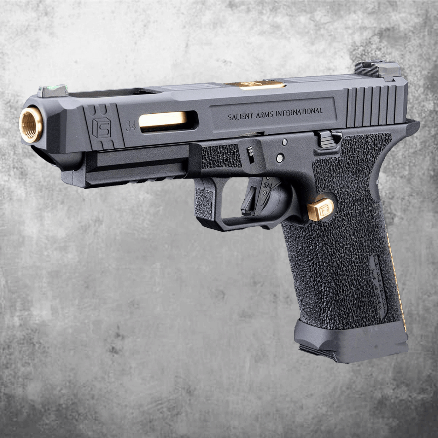EMG SAI BLU Compact w/ EMG Tier One Utility RMR-Cut Slide GBB Airsoft Pistol (Color: Gold)