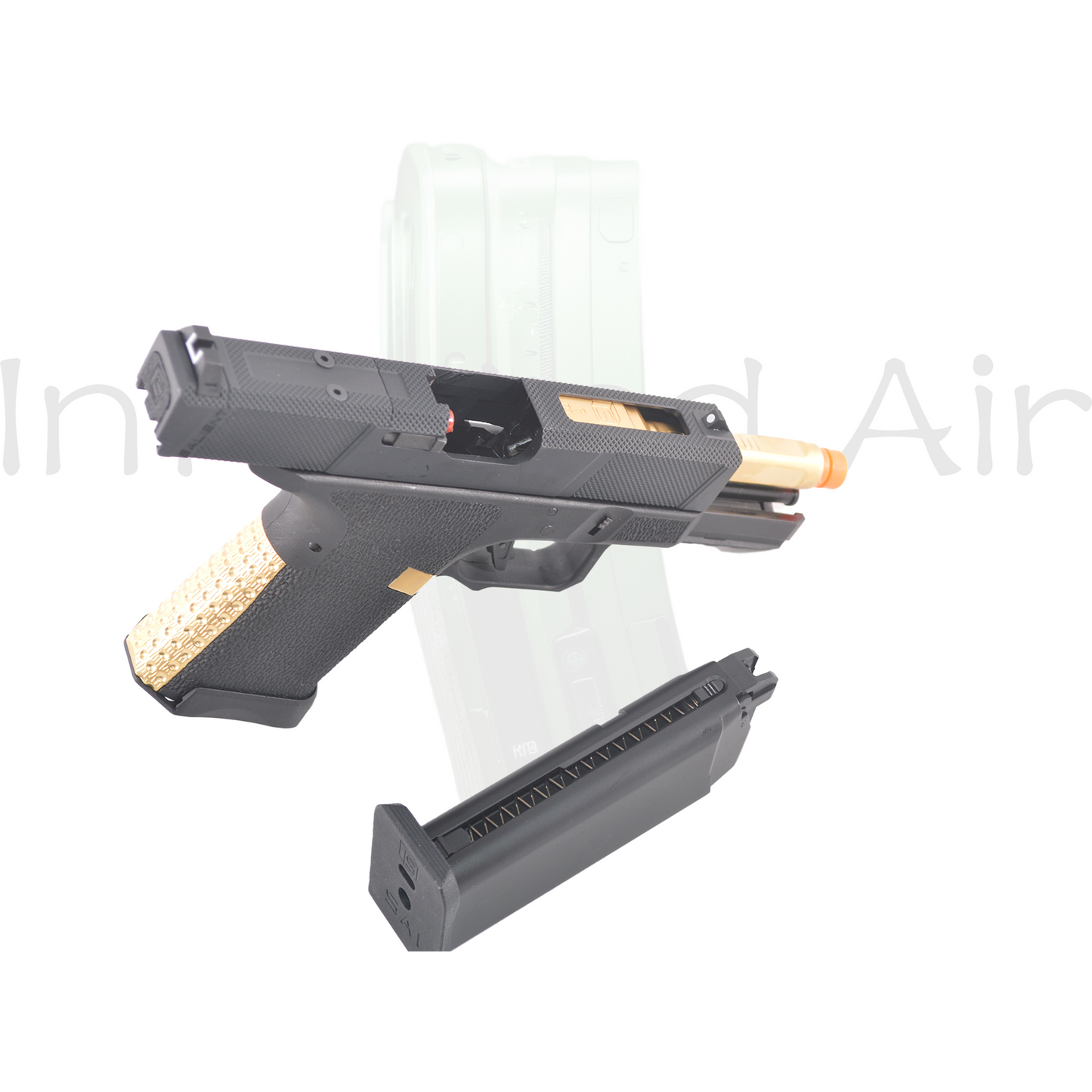 EMG SAI BLU Compact w/ EMG Tier One Utility RMR-Cut Slide GBB Airsoft Pistol (Color: Gold)