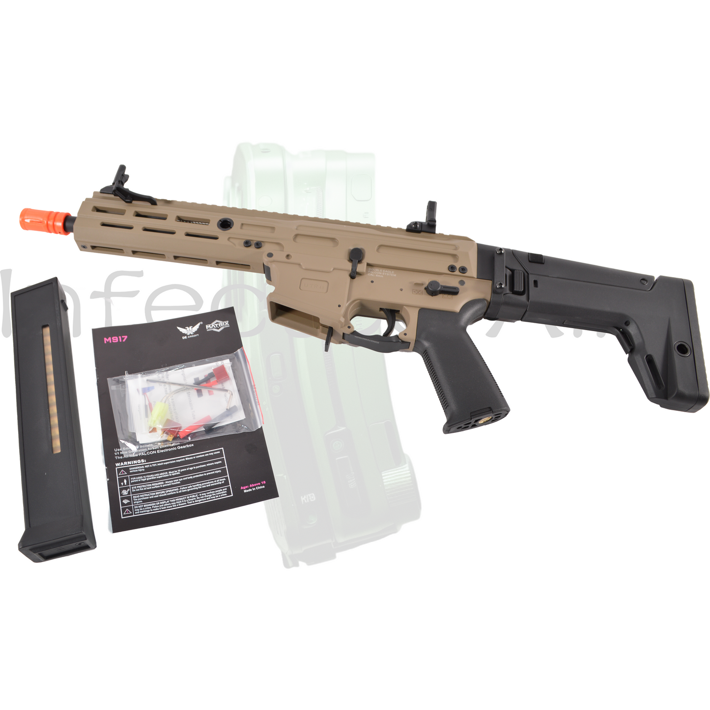 Matrix & Double Eagle UTR45 Airsoft Auto Electric Gun (AEG) M-LOK & Falcon Gearbox, 350fps Black