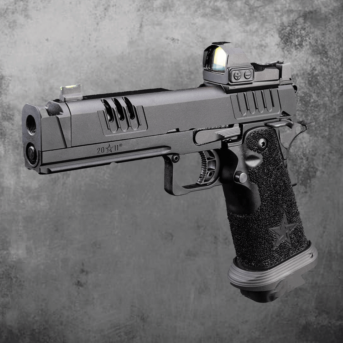 6mmProShop Staccato Licensed XC 2011 Gas Blowback T8 Airsoft Pistol w/ Muzzle Compensator