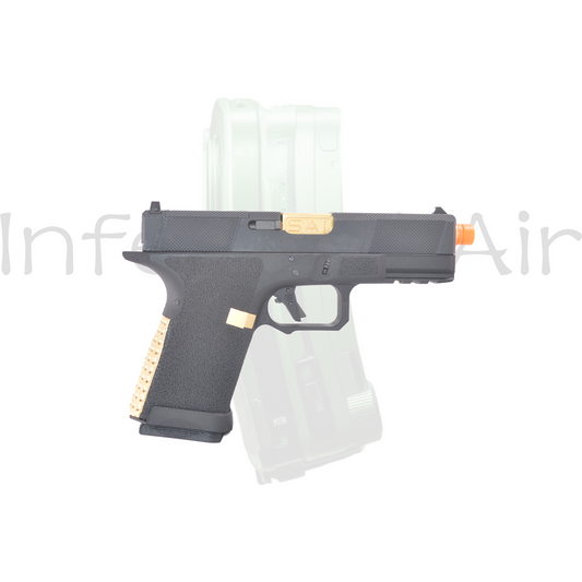 EMG SAI BLU Compact w/ EMG Tier One Utility RMR-Cut Slide GBB Airsoft Pistol (Color: Gold)