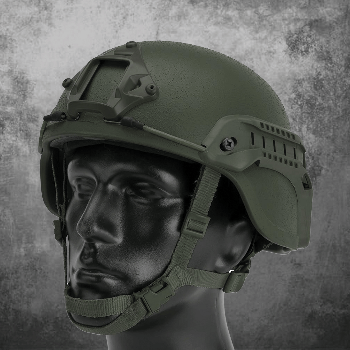Matrix MICH 2000 Fiberglass Airsoft Helmet w/ NVG Mount & Side Rail