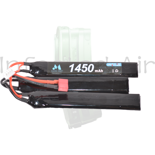 BlueMag Airsoft Butterfly Type 11.1v 1450mAh 20C Lipo, Deans