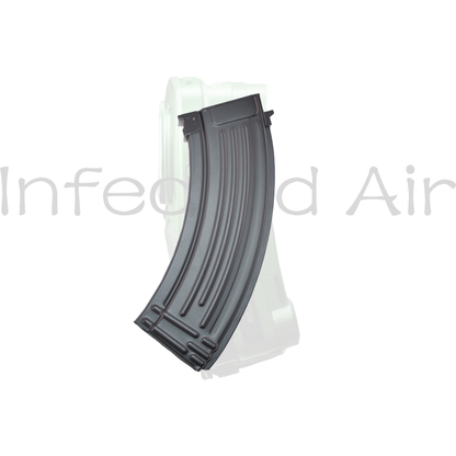 Matrix 150rd Mid-cap No Winding Magazine for AK Series Airsoft AEG (Color: Black / Stamped Metal)