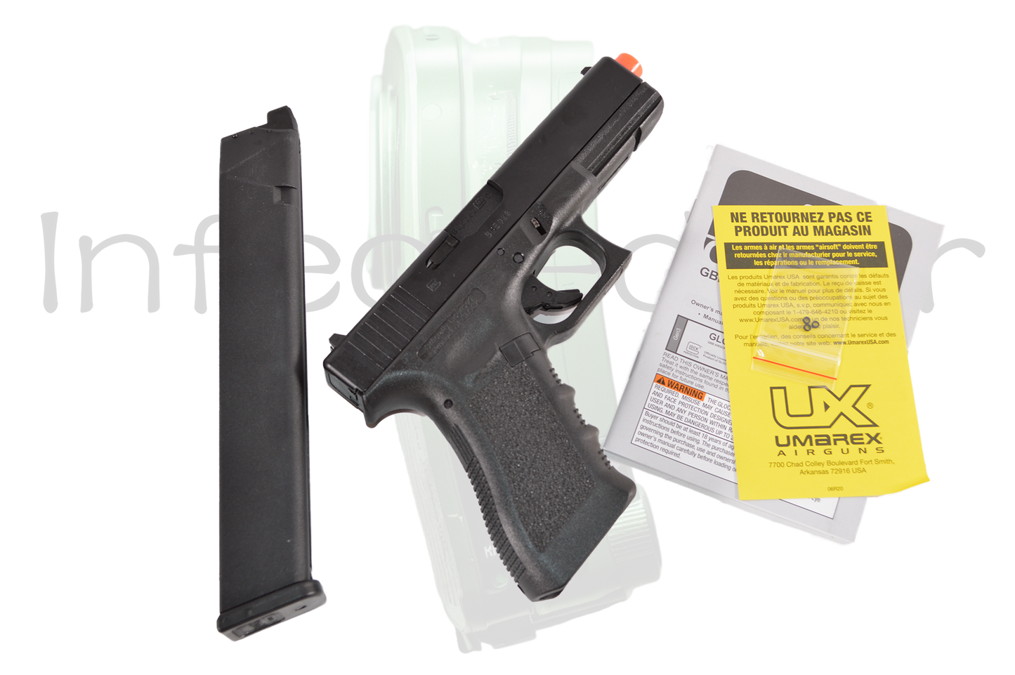 Elite Force Fully Licensed GLOCK 18C Semi / Full Auto Gas Blowback Airsoft Pistol with Extended Mag, Green Gas