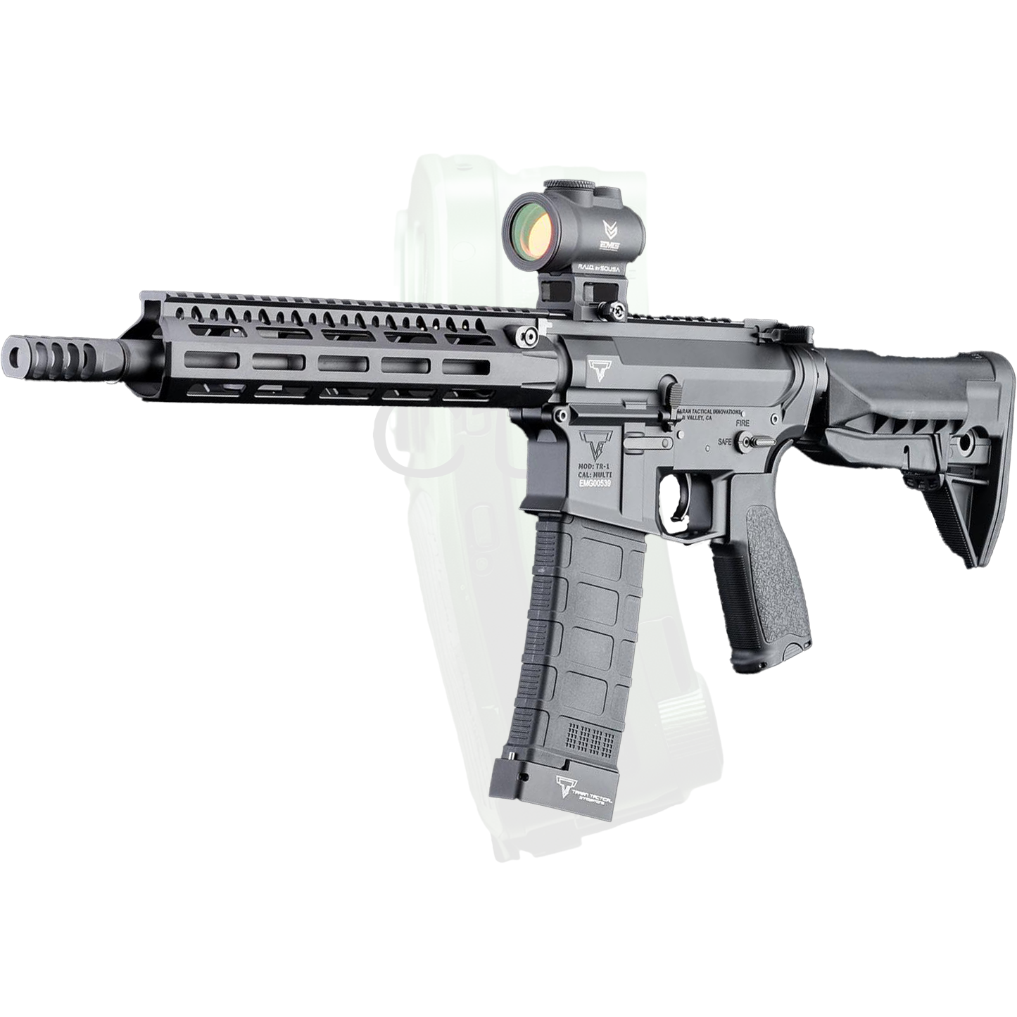 EMG TTI Licensed TR-1 M4E1 "Ultralight" SBR Airsoft AEG Rifle, Black