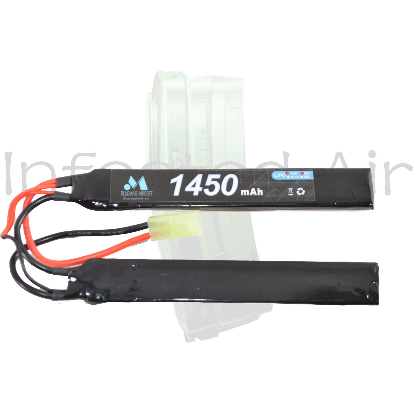 BlueMag Airsoft Nun-Chuck Type 7.4v 1450mAh 20C Lipo, Small Tamiya