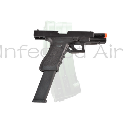 Elite Force Fully Licensed GLOCK 18C Semi / Full Auto Gas Blowback Airsoft Pistol with Extended Mag, Green Gas