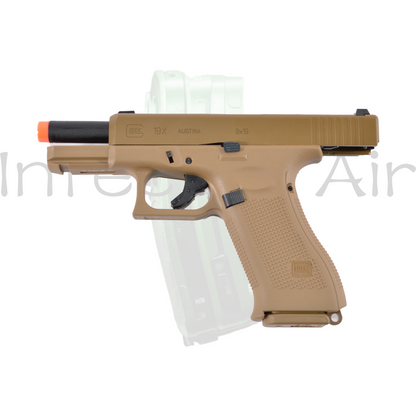 Elite Force Fully Licensed GLOCK 19X Gas Blowback Airsoft Pistol, Green Gas, Tan