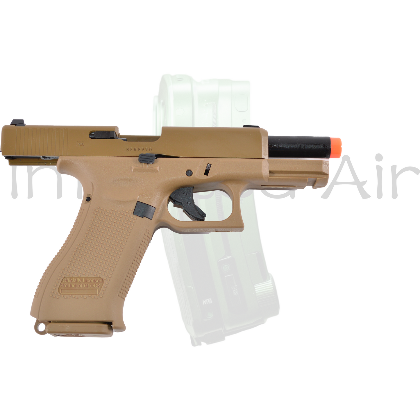 Elite Force Fully Licensed GLOCK 19X Gas Blowback Airsoft Pistol, Green Gas, Tan