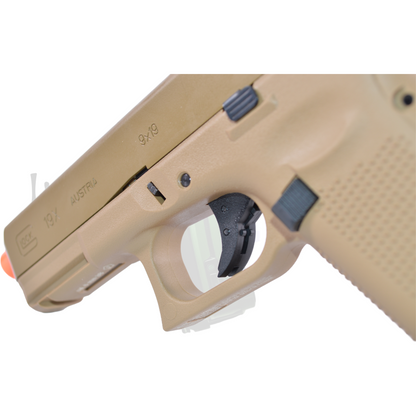 Elite Force Fully Licensed GLOCK 19X Gas Blowback Airsoft Pistol, Green Gas, Tan